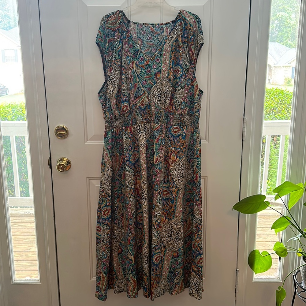 SHEIN Colorful Paisley Midi Dress